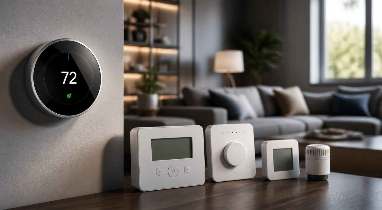 Thermostat models displayed for comparison