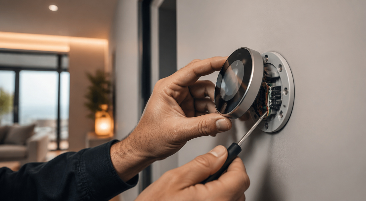 Wall thermostat receiving routine care